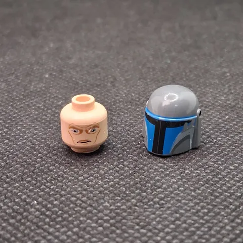 Lego Star Wars Jango Fett Minifigure Head And Helmet Silver 75015 75191 75023