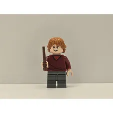 LEGO Harry Potter Ron Weasley Minifigure hp180 Dark Red Sweater Wand New