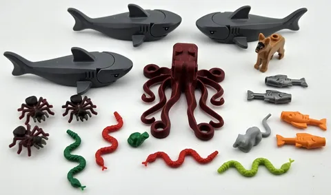 LEGO Animals Minifigure Lot - Deep Sea Explorers Octopus + Sharks + MORE! 18Pcs