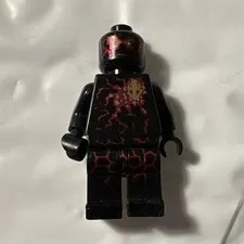 LEGO Minifigure nrg Cole Figure w/ Dark Red Crackle Pattern Torso & Head