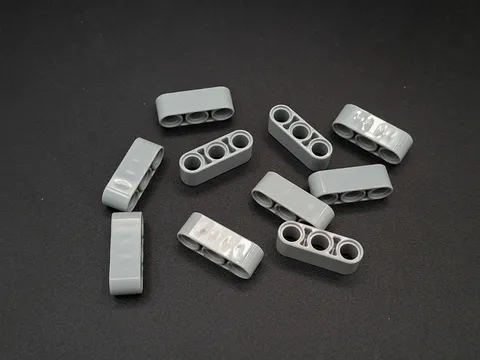 LEGO - 10x - Technic - Lift Arm Thick - 1x3 - Light Grey - Light Grey - 32523