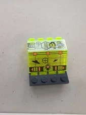Lego Panel Hinge UFO Pattern Trans Neon Green 2x4x3 1/3 # 2582pb08 Transparent