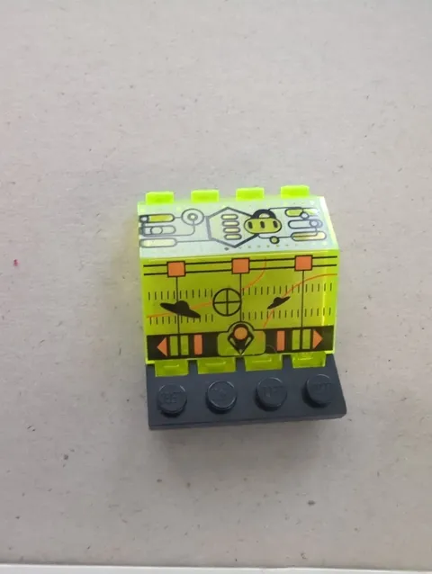 Lego Panel Hinge UFO Pattern Trans Neon Green 2x4x3 1/3 # 2582pb08 Transparent