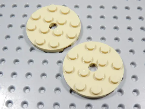 LEGO Lot of 2 Tan Round 4x4 Plates BO