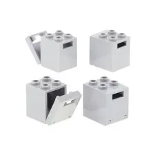 4x lego Cupboard Container Box 2x2x2 Neu-Hell Grey Door Empty 4346 30060 4345