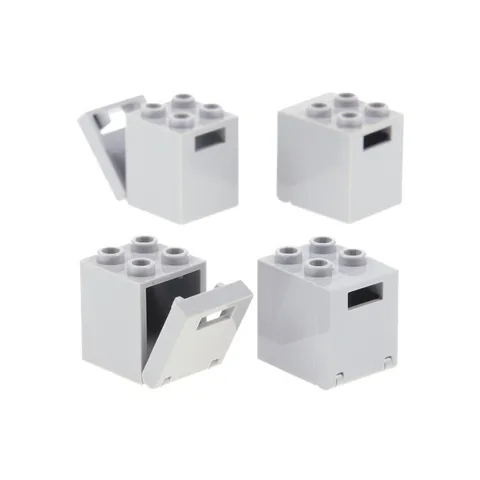 4x lego Cupboard Container Box 2x2x2 Neu-Hell Grey Door Empty 4346 30060 4345