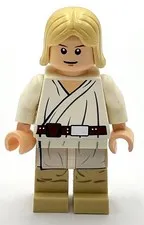 Lego New Luke Skywalker Tatooine White Legs Stern Smile Face Print Minifigure