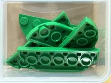 LEGO Parts - Green Plate, Round Corner 2 x 6 Double - No 18980 - QTY 5