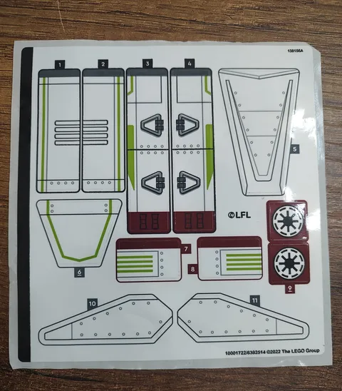 LEGO Sticker Sheet for Set 75342 Star Wars Republic Fighter Tank