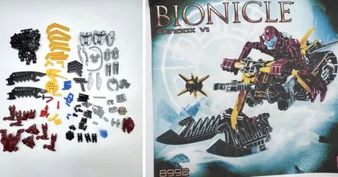 LEGO Bionicle 8992 Cendox V1  incomplete missing 3 w/printed manual no box