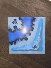 1996 LEGO Raised Underwater Crater Baseplate 32 x 32 from Set 6190 Blue Vintage