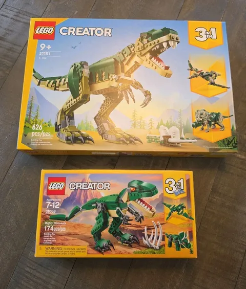 Lego CREATOR 3 in 1 T-REX DINOSAURS - #31151 Sealed New Box 626 Pieces! + 31058