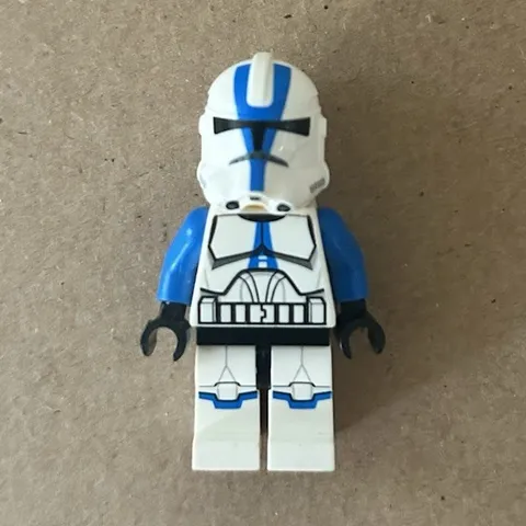 LEGO Star Wars Clone Trooper Minifigure White & Blue Markings, Blue Arms