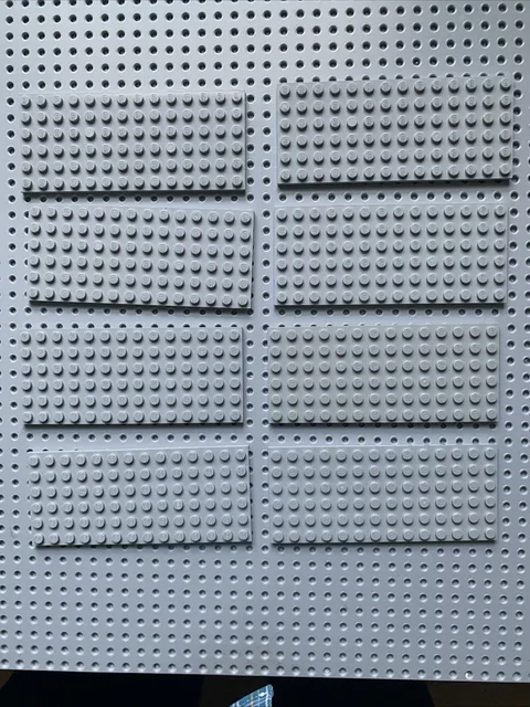 Lego Light Bluish Gray Plate 6 x 14lot of 8 pieces part 3456