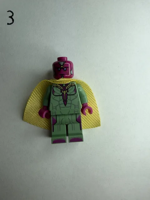 LEGO Vision - Sand Green, Yellow Spot on Forehead SUPER HERO CIVIL WAR
