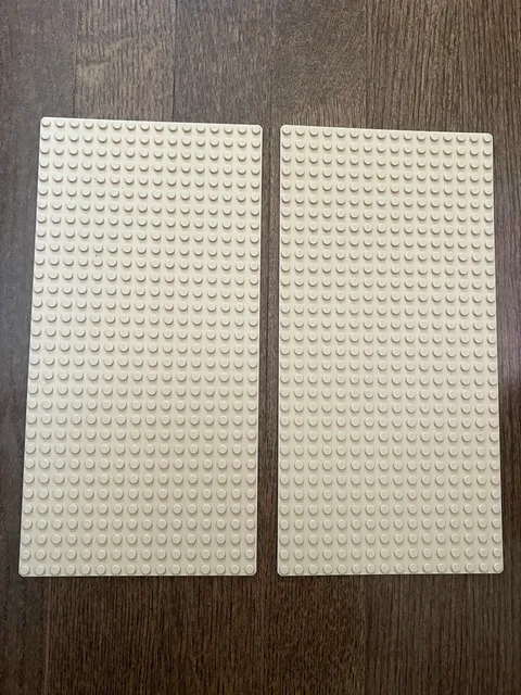 2 LEGO Baseplates 16 x 32 Tan Sand Desert Vintage