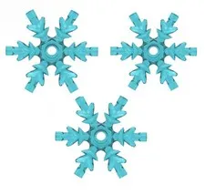 LEGO PARTS TRANSPARENT LIGHT BLUE ICE CRYSTAL SNOWFLAKE 53972 /6278421 LOT OF 3