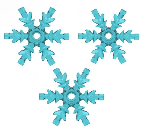 LEGO PARTS TRANSPARENT LIGHT BLUE ICE CRYSTAL SNOWFLAKE 53972 /6278421 LOT OF 3
