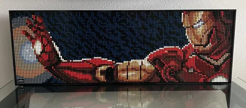 LEGO Art Iron Man 3-Set Combined Mosaic (31206 x3) Large Display – Built