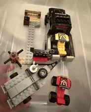 LEGO City 60084 Racing Bike Transporter Truck Trailer 2 Quads Lot