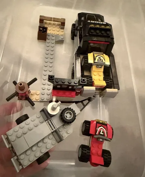 LEGO City 60084 Racing Bike Transporter Truck Trailer 2 Quads Lot
