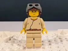 LEGO Star Wars Anakin Skywalker Brown Aviator Cap sw0007 Minifigure rare 1999