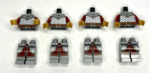 Lot of 4 New Lego Griffin Knight MiniFigure Torsos & 4 Legs from Vending Machine