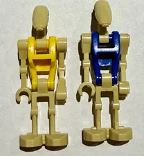 LEGO Star Wars Battle Droid Commander Yellow & Pilot Blue Minifigure Lot