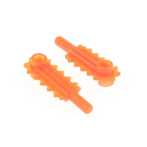 2x LEGO Figures Tool Chainsaw Blade Transparent Neon Orange 6117 28652