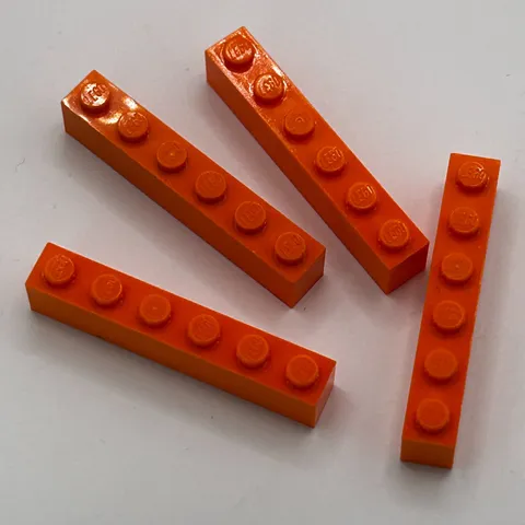LEGO 1x6 Brick Part 3009 - (4pcs) Orange