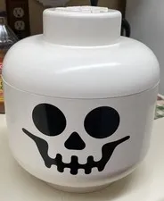 LEGO Storage Head Large White Skeleton Skull Stackable Plastic Container