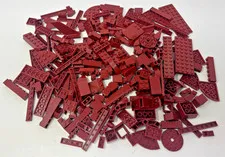 LEGO LOT OF 225 MAROON DARK RED PARTS AND PIECES
