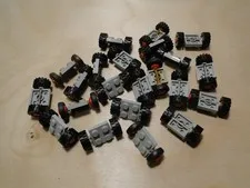 LEGO Vintage 1980s Wheels Tires Metal Axle Black  Grey Red Part Lot