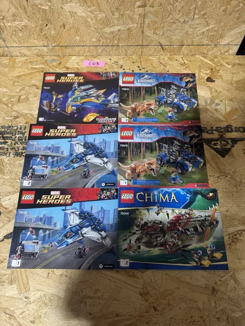 LEGO Instruction Manuals Lot of 6 Marvel 76032 76021 Jurassic World 75918 Chima