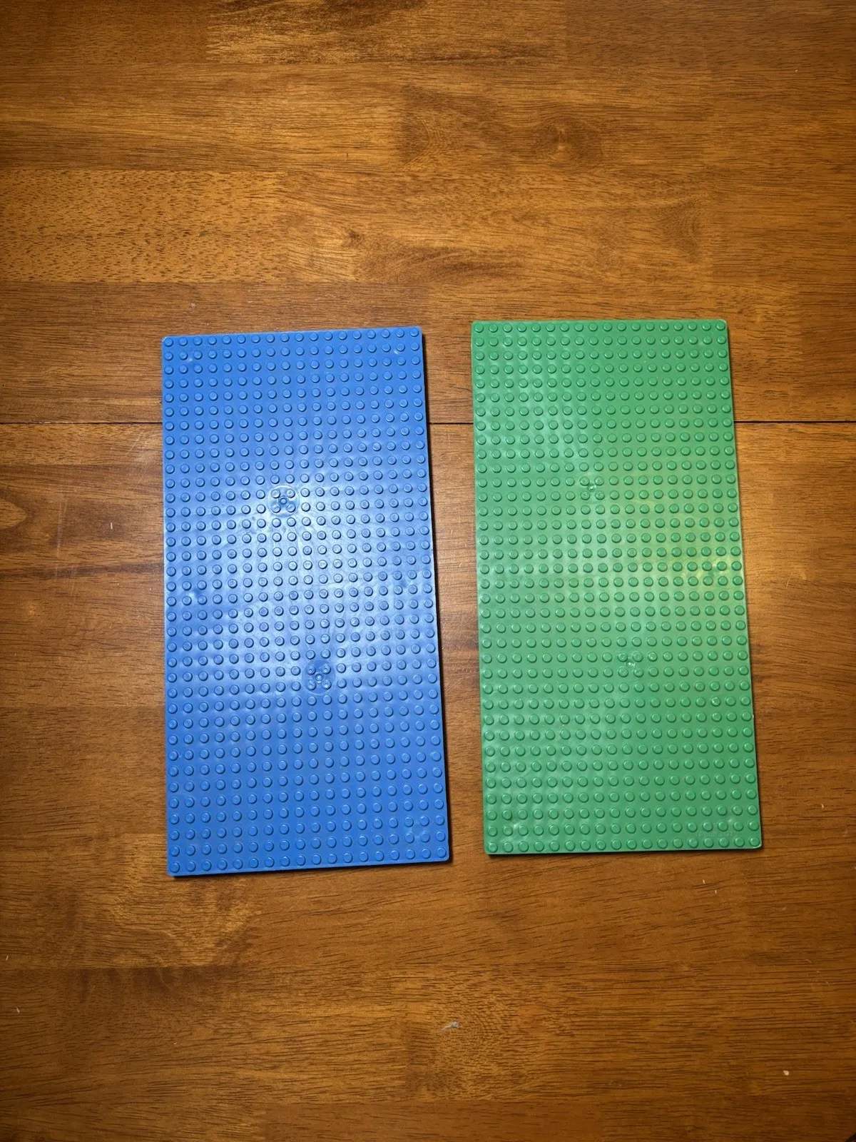 Vintage LEGO 16x32 Baseplates Lot Blue Green Classic Building Plates Lot of 2