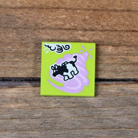 LEGO Vidiyo Tile 2 x 2 BeatBit Album Cover - Cow in Tornado 3068pb1594