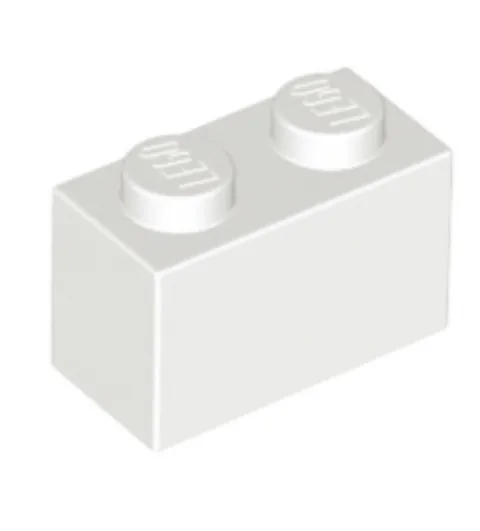 LEGO White 1x2 Brick (3004) - 100 New Pieces - Building Bricks
