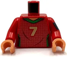 Lego New Minifigure Torso Soccer Football Jersey Portugal  Cristiano Ronaldo