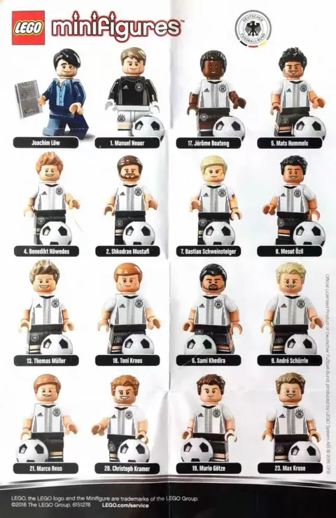 LEGO 71014 DFB German Soccer Team – Complete Set of 16 Minifigures | Opened Bags
