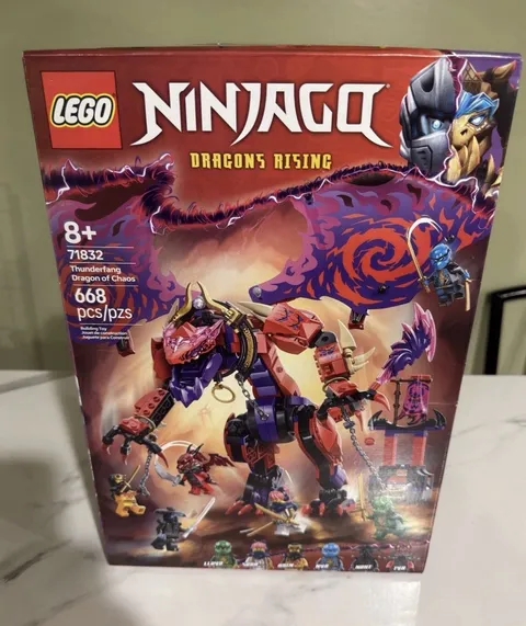 LEGO NINJAGO Dragons Rising Thunderfang Dragon of Chaos 71832 668pc Box Only!