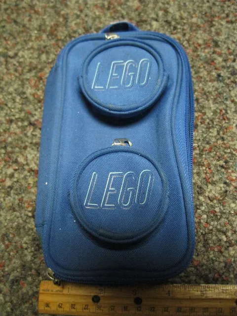 Lego Carry Gear Blue Brick Mini Pouch 3 Zipper Pockets RN#120258 01/2019