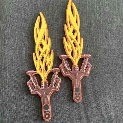 Lot 2 LEGO Bionicle Foam Flame Sword Blazer Claw 2005 Prop Cosplay Costume