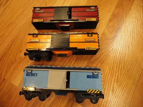 Lego MISC Train Car Lot  of Three MOC Box cars.