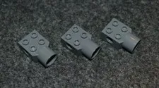 (3) 2x2 Dark Gray w/ Connector Lego Technic Bricks - NEW Parts