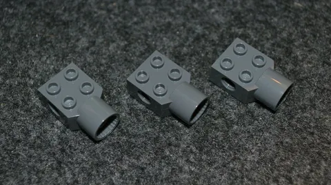 (3) 2x2 Dark Gray w/ Connector Lego Technic Bricks - NEW Parts