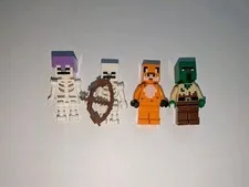 LEGO Minecraft Minifigure Character Bundle Lot Of 5 Zombie Villager Skeleton Fox