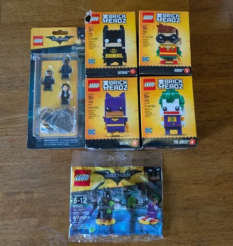 Lego Batman Movie Brickheadz Lot Batman 41585, 41587, 41588, 41586 NIB