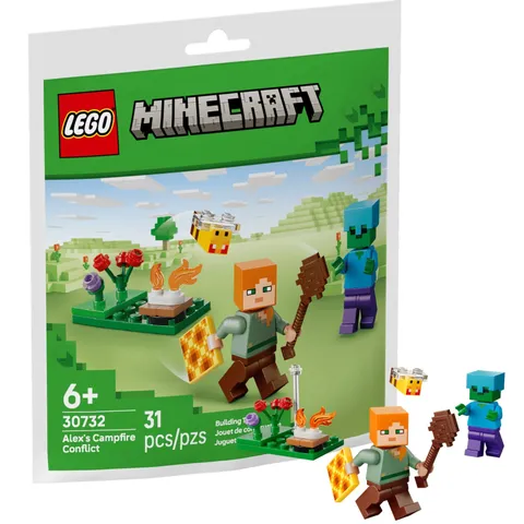 LEGO Minecraft Alex's Campfire Conflict 30732 Paper Bag Set Factory Sealed