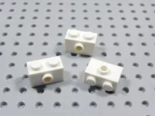 LEGO Lot of 3 White 1x2 Bricks w/ Side Stud BH