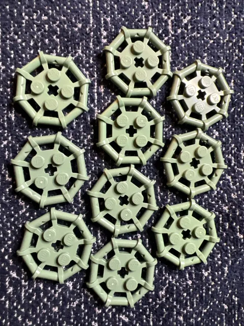 LEGO 30033 Sand Green Plate, Modified 2 x 2 with Bar Frame Octagonal 10 Pieces